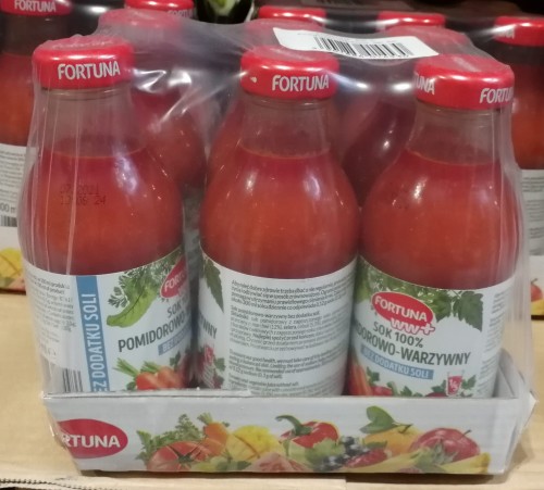 Fortuna Sok 100% Pomidorowo Warzywny Bez soli 330ml karton.jpg
