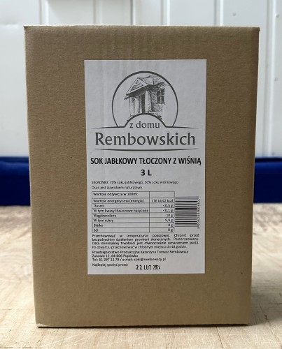 sok jabłkowy tłoczony z wiśnią 3l.JPG