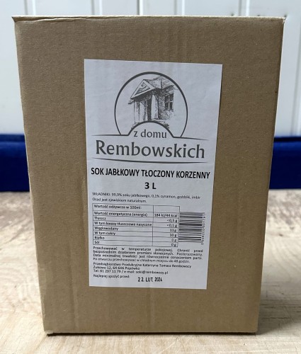 sok jabłkowy tłoczony korzenny 3l.JPG