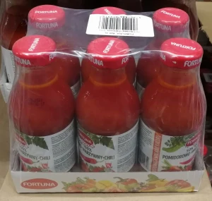 Fortuna Sok pomidorowo-warzywny z Chili 100% 300ml - karton