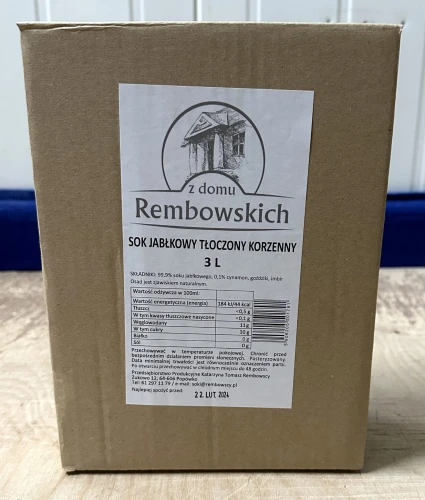 sok jabłkowy tłoczony korzenny 3l.JPG