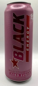 Napój Energetyczny BLACK 500ml Wild Strawberry Zero - karton