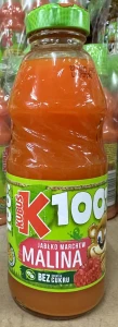 Kubuś 100% malina-jabłko 300ml (butelka szklana)