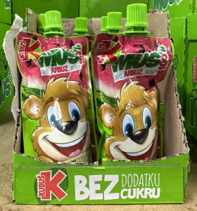 Kubuś Mus 100% owoców jabłko-arbuz 100g - karton