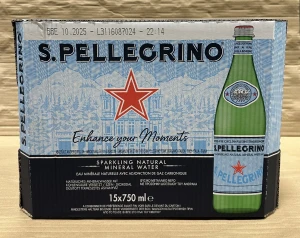 S.Pellegrino Naturalna woda mineralna gazowana 750ml (butelka szklana) - karton