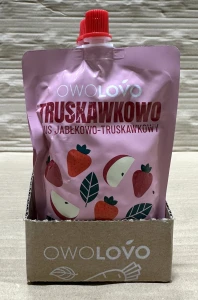 Owolovo Truskawkowo Mus jabłkowo-truskawkowy 200g - karton